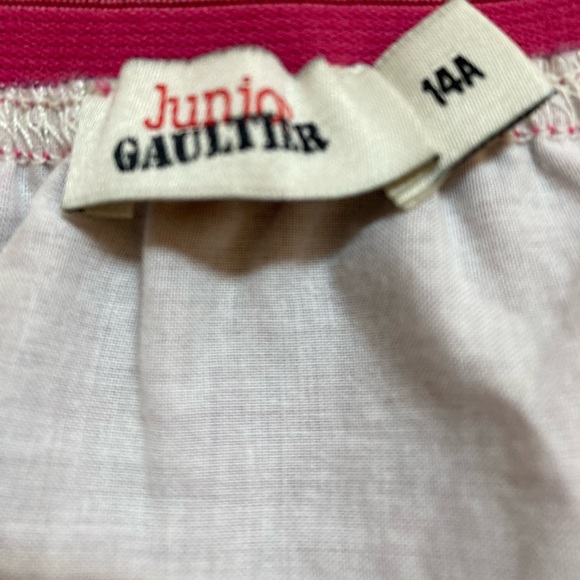 HP Jean Paul Gaultier Junior Tiered Cotton Maxi Skirt Mixed Floral Striped - Picture 7 of 8